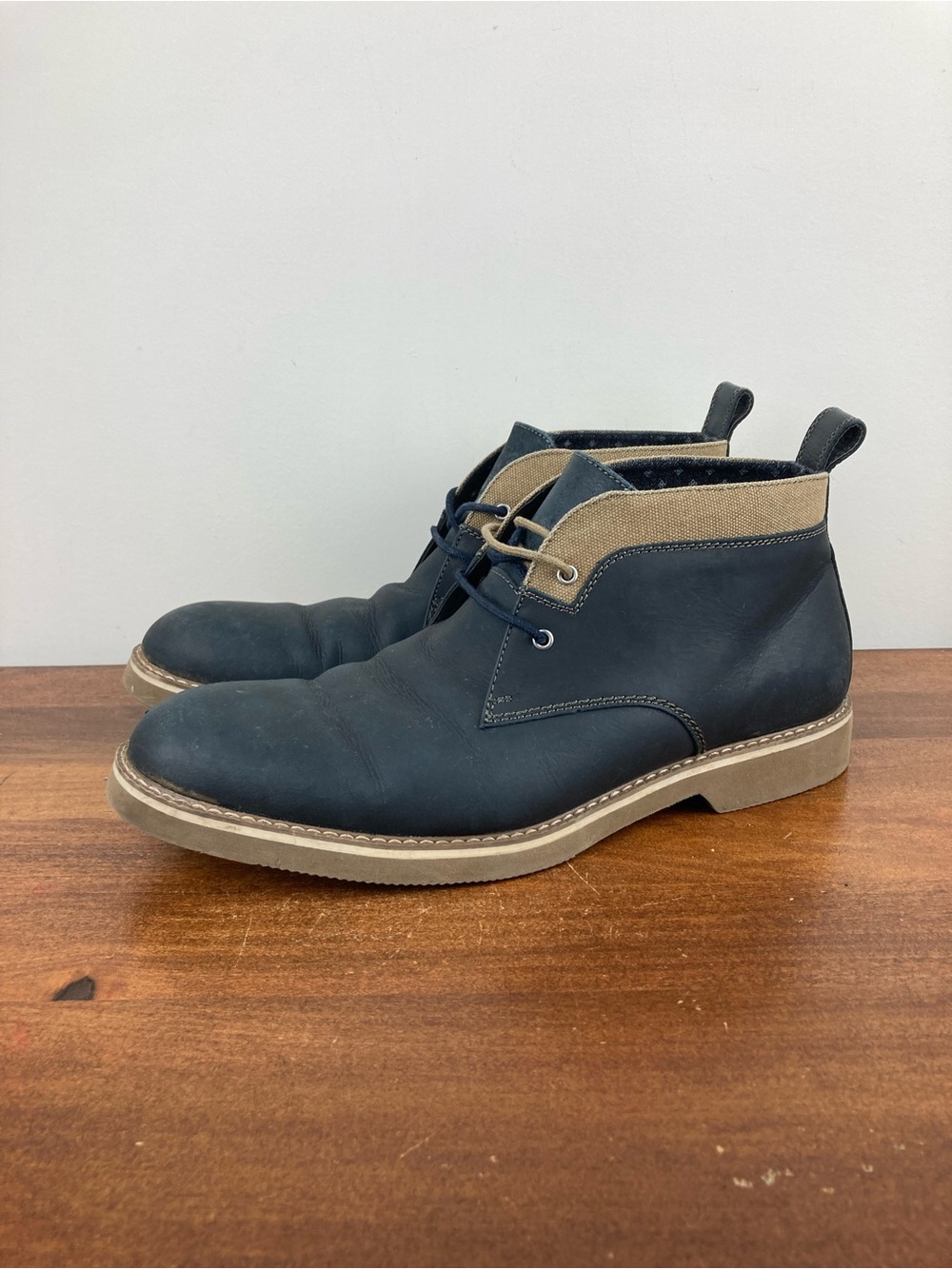 G.H. Bass & CO Bass-Blake Blue Leather Ankle Chukka Boots Men's Size 11M.